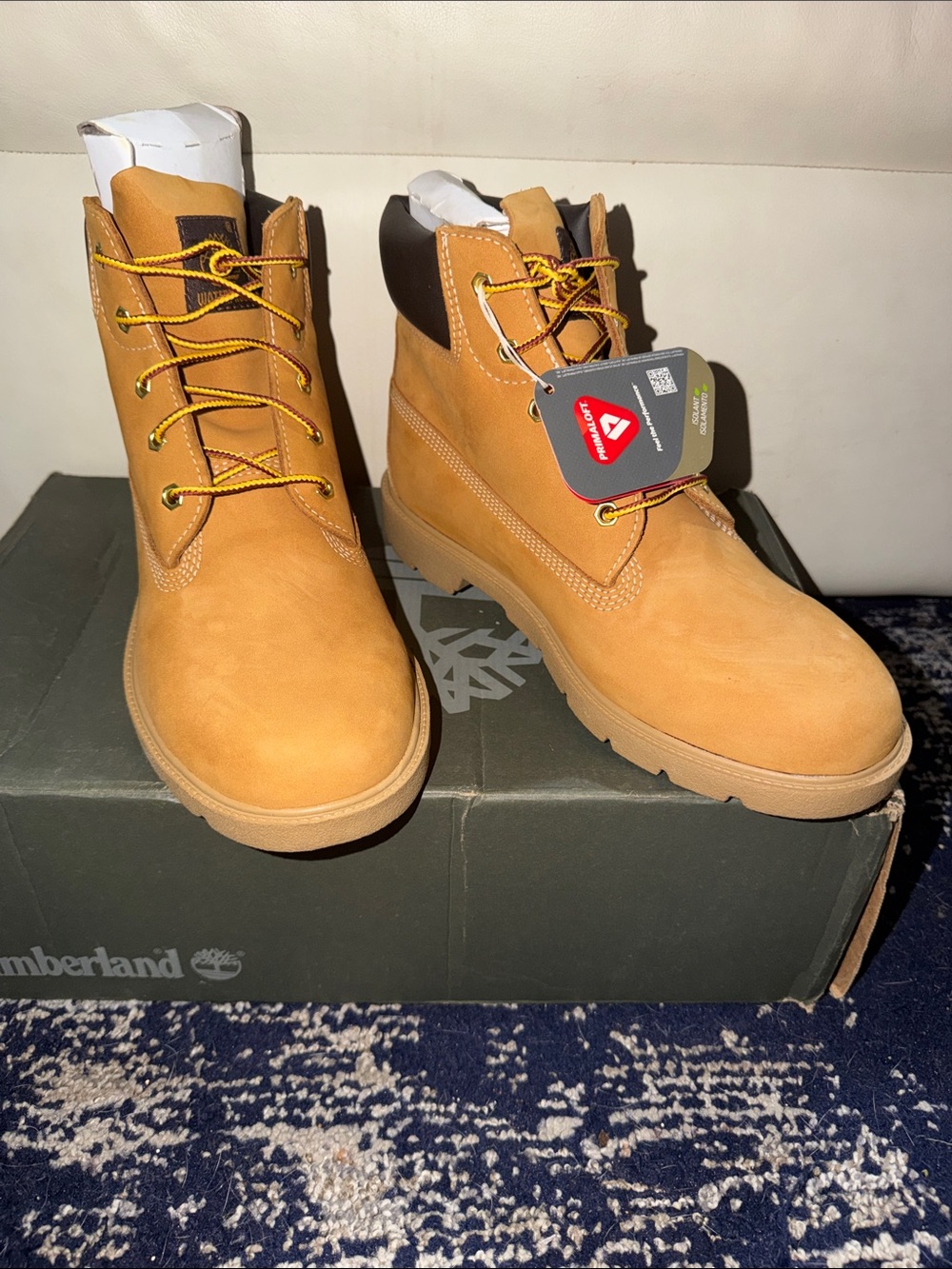 Timberland Wheat Nubuck Ankle Work Boots with Dark Brown Collar - Picture 6 of 6
